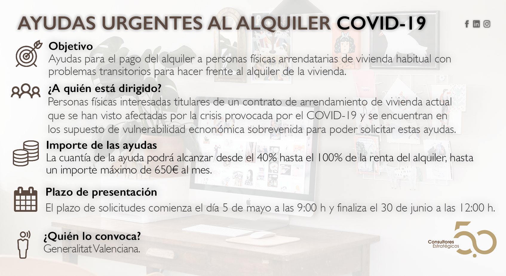 Ayudas urgentes sobre el alquiler de la Generalitat Valenciana (COVID-19)
